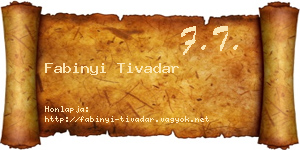 Fabinyi Tivadar névjegykártya