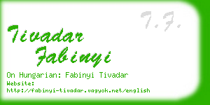 tivadar fabinyi business card